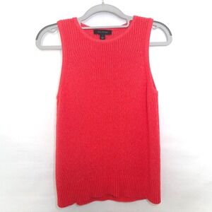 Ann Taylor Sweater S Pink Sleeveless Ribbed Knit Vest‎ Preppy Casual Minimalist